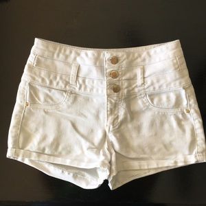Refuge high waisted short shorts. White. Size 0